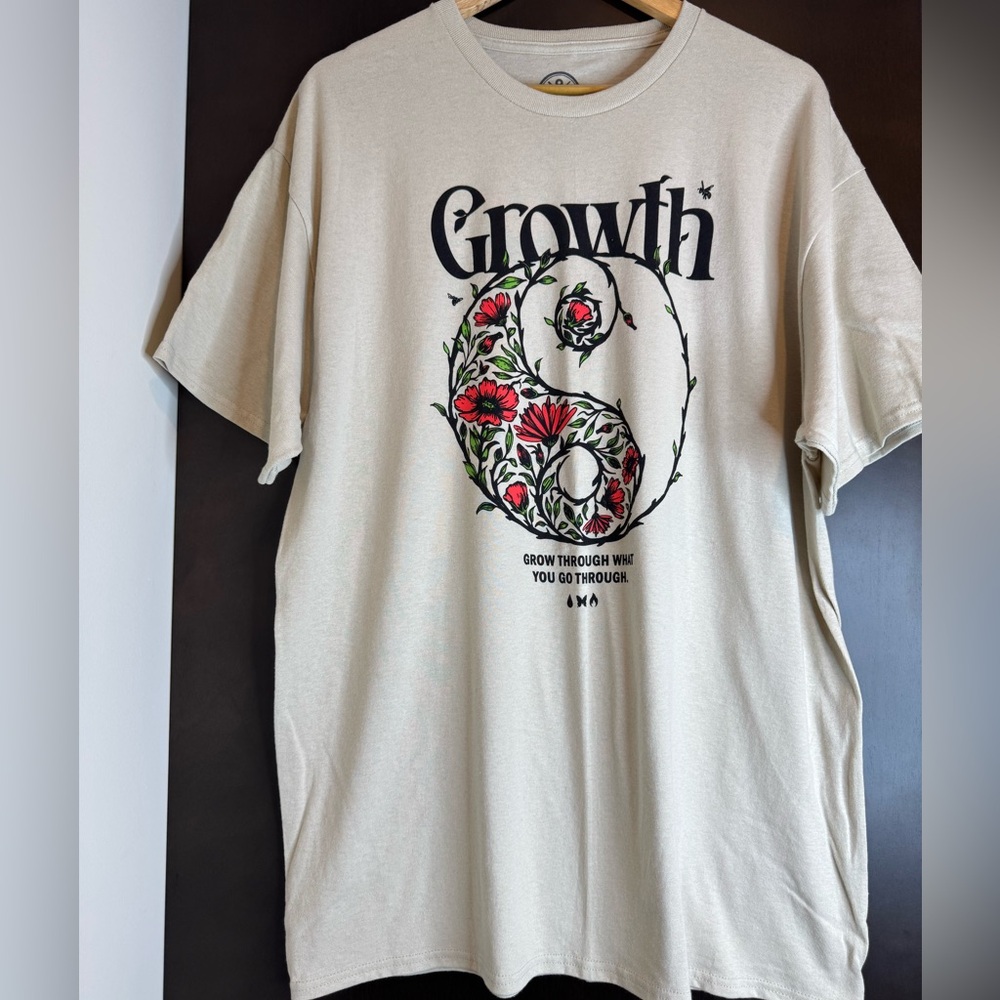 NWOT DOM Men’s Growth Graphic Beige T-Shirt